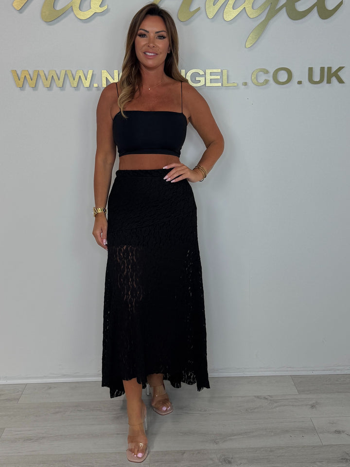 Lace Floaty Maxi Skirt (4 Colours)