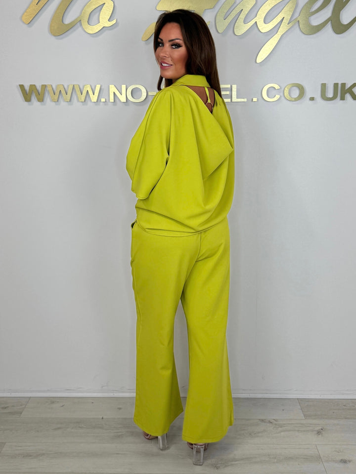 Tie Up Shirt Silver Ring Back Detail Co-ord (5 Colours)