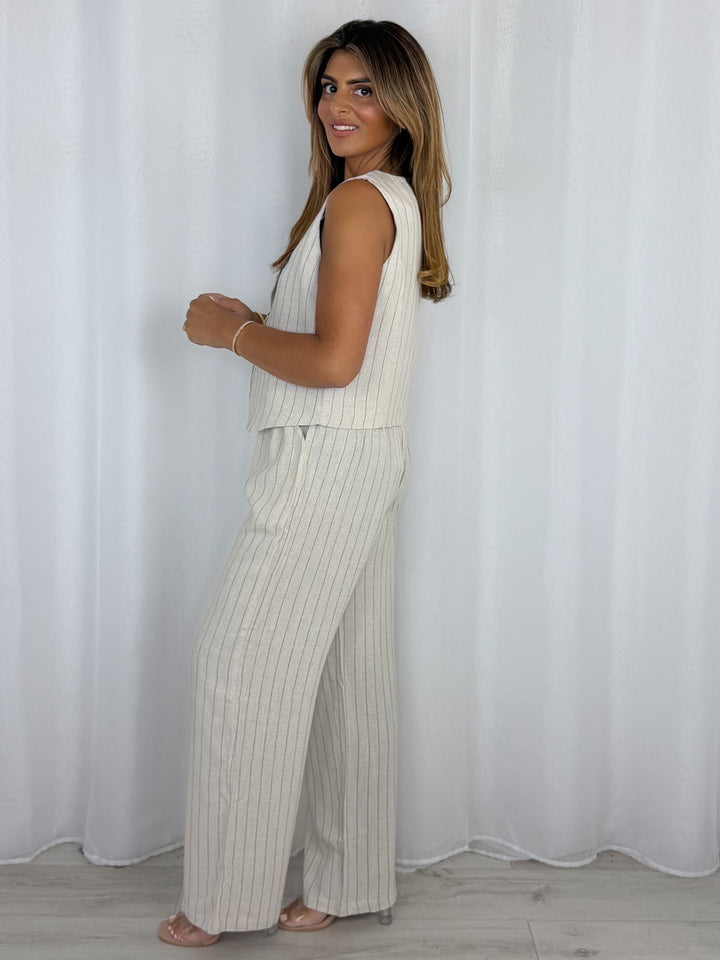 Pinstripe Waistcoat And Trouser Co-Ord (2 Colours)
