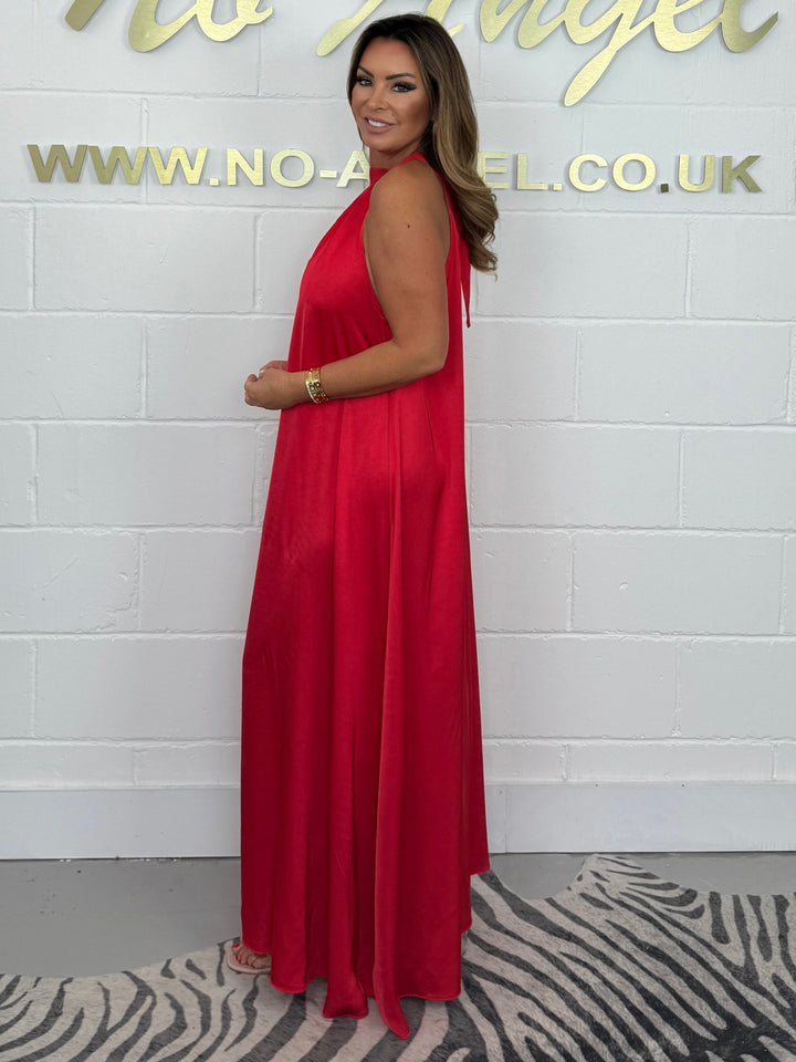 High Neck Tie Back Maxi Dress (6 Colours)