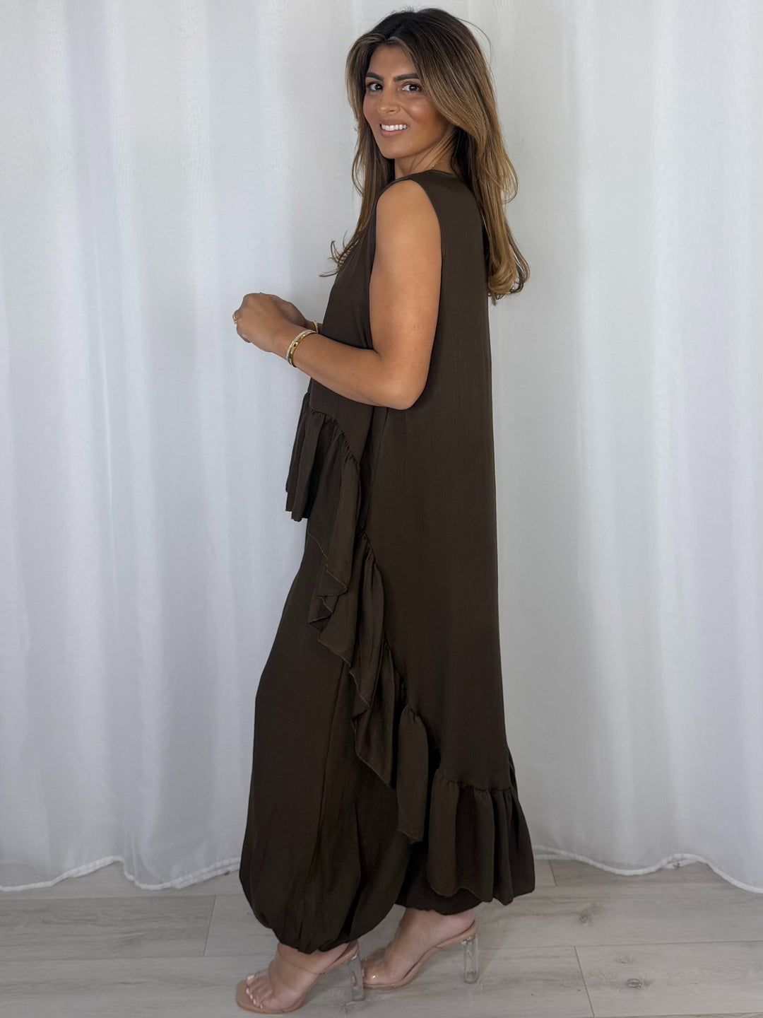 Frill High Low Balloon Trouser Co-Ord (6 Colours)