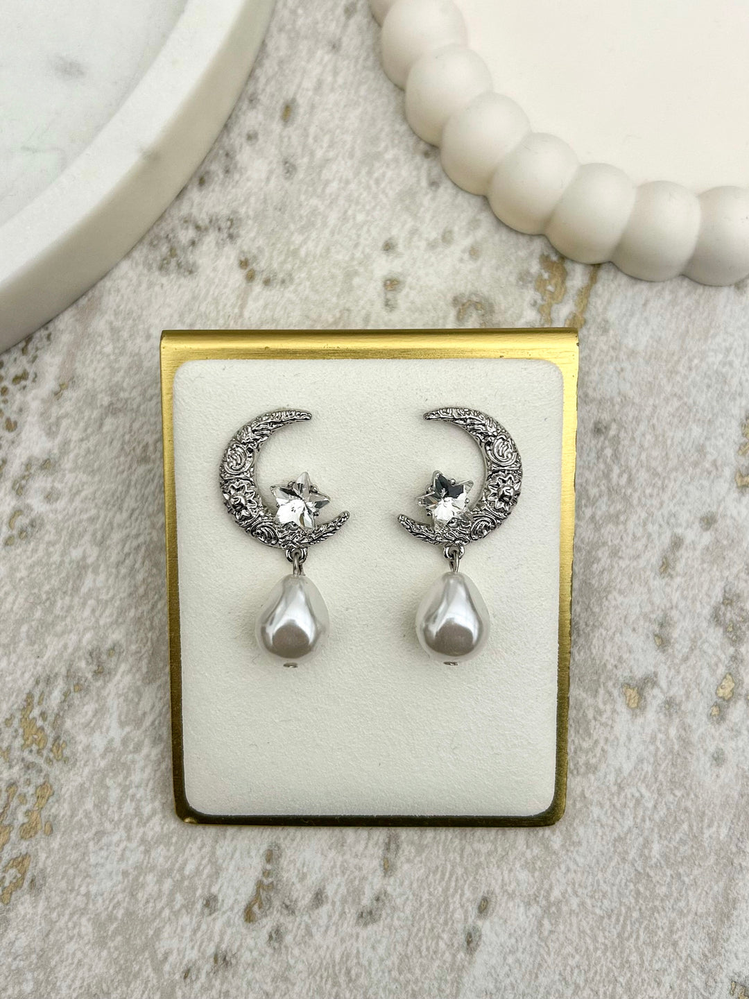 Moon Star & Pearl Earrings (2 Colours)