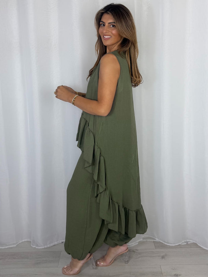 Frill High Low Balloon Trouser Co-Ord (6 Colours)