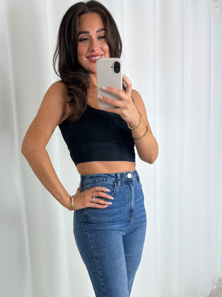 Straight Leg Denim Jeans