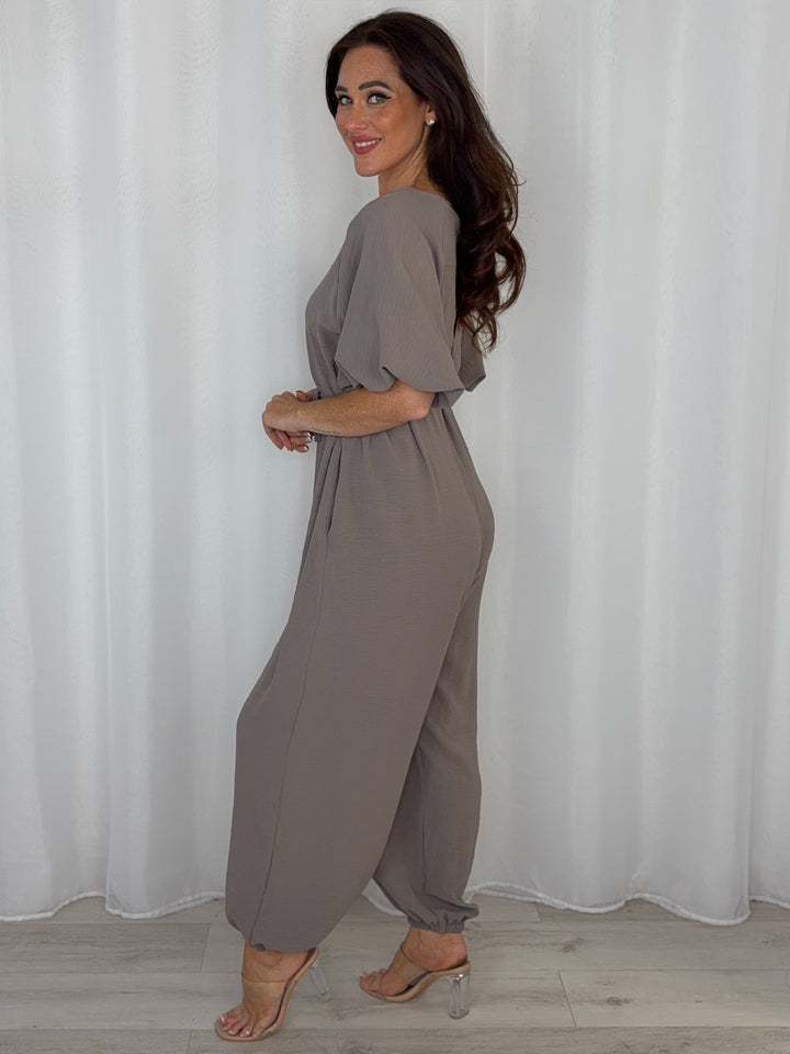 V-Neck Tie Up Waist Jumpsuit (5 Colours)
