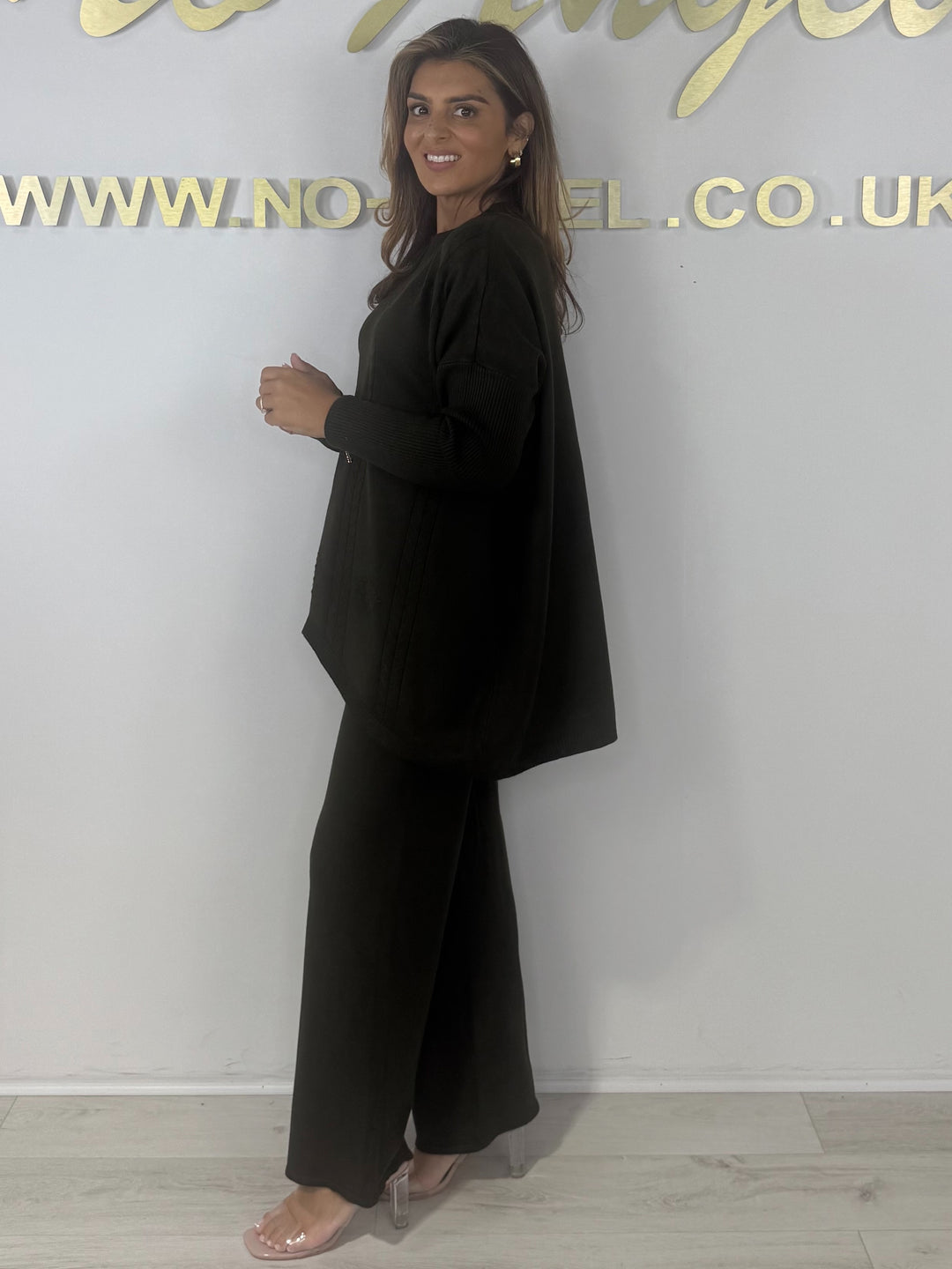 Soft Knit Diamond Design Jumper & Wide Leg Trouser Co-ord (6 Colours)