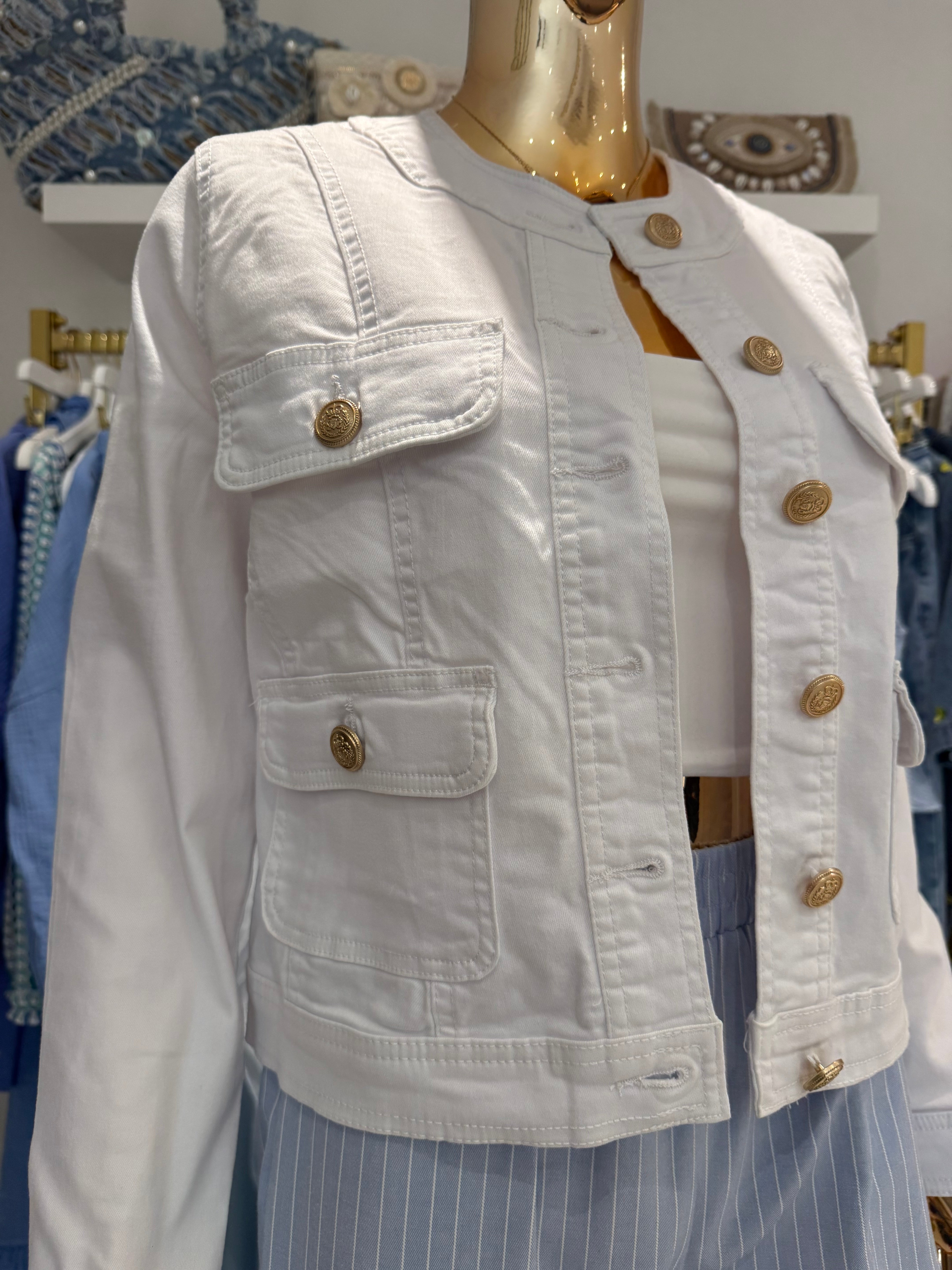 Gold Button Denim Jacket (2 Colours) – No Angel Clothing