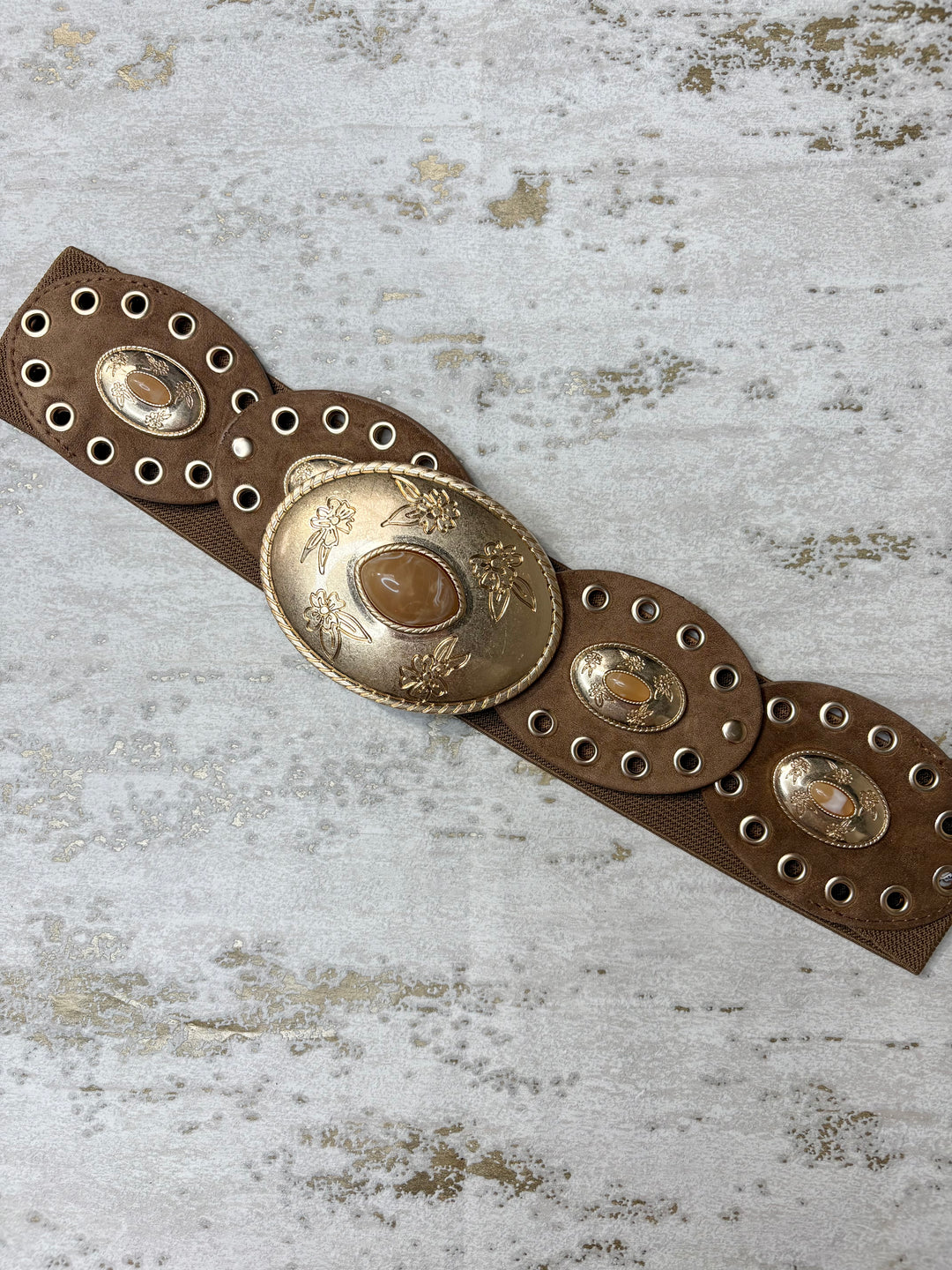 Large Oval Pearl Elastic Belt (5 Colours)