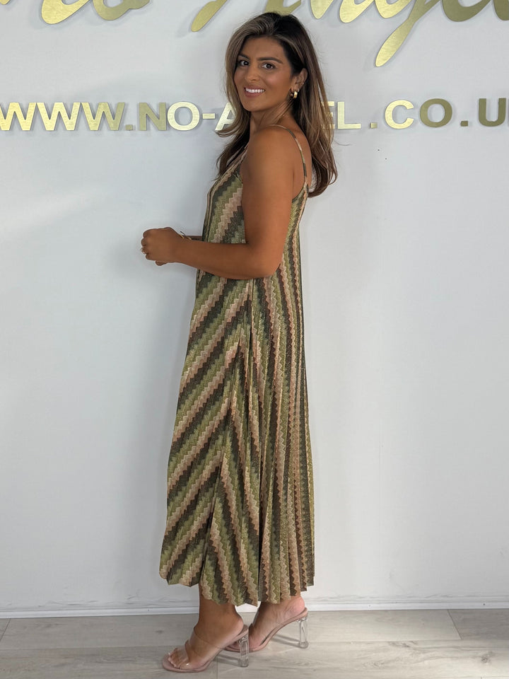 Printed Floaty Pleated Spaghetti Strap Dress (5 Colours)