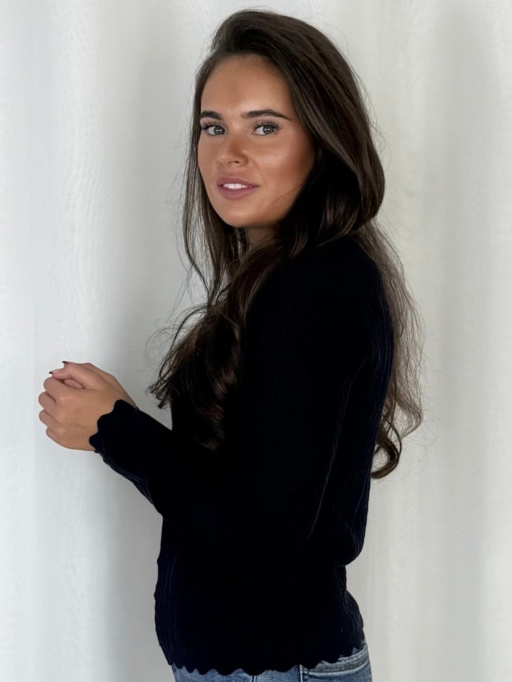 Fine Cable Knit Scallop Hem Jumper (7 Colours)