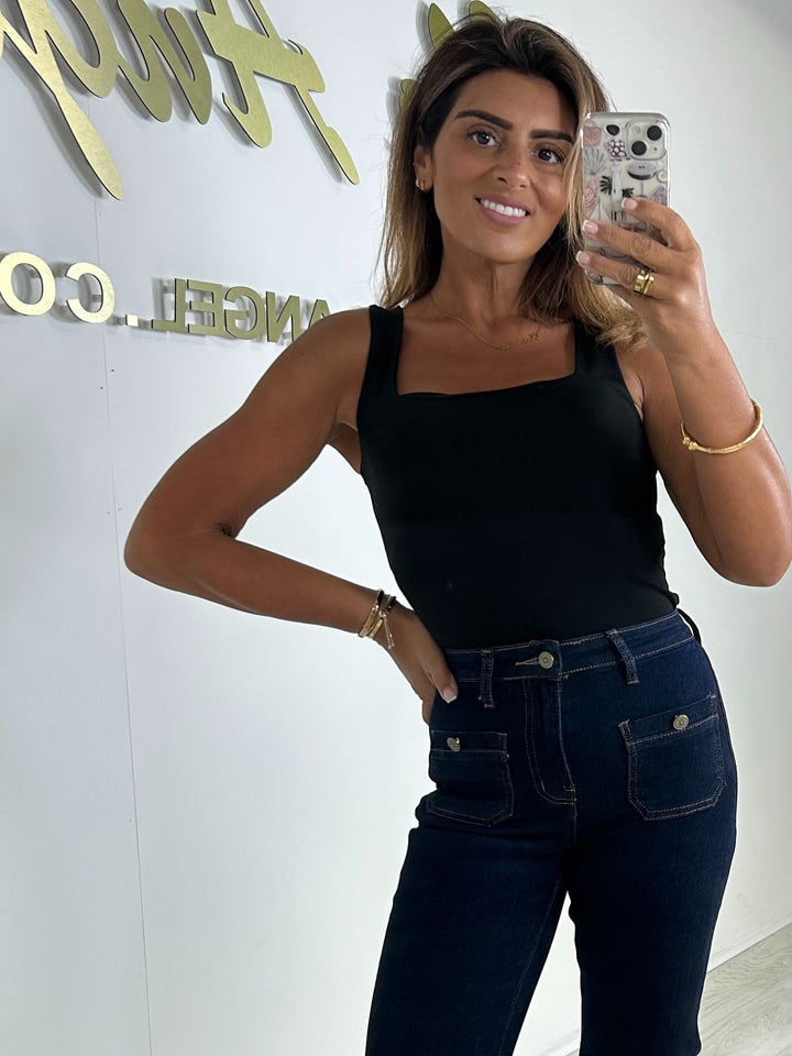 Straight Leg Front Pocket Denim Jeans (2 Colours)