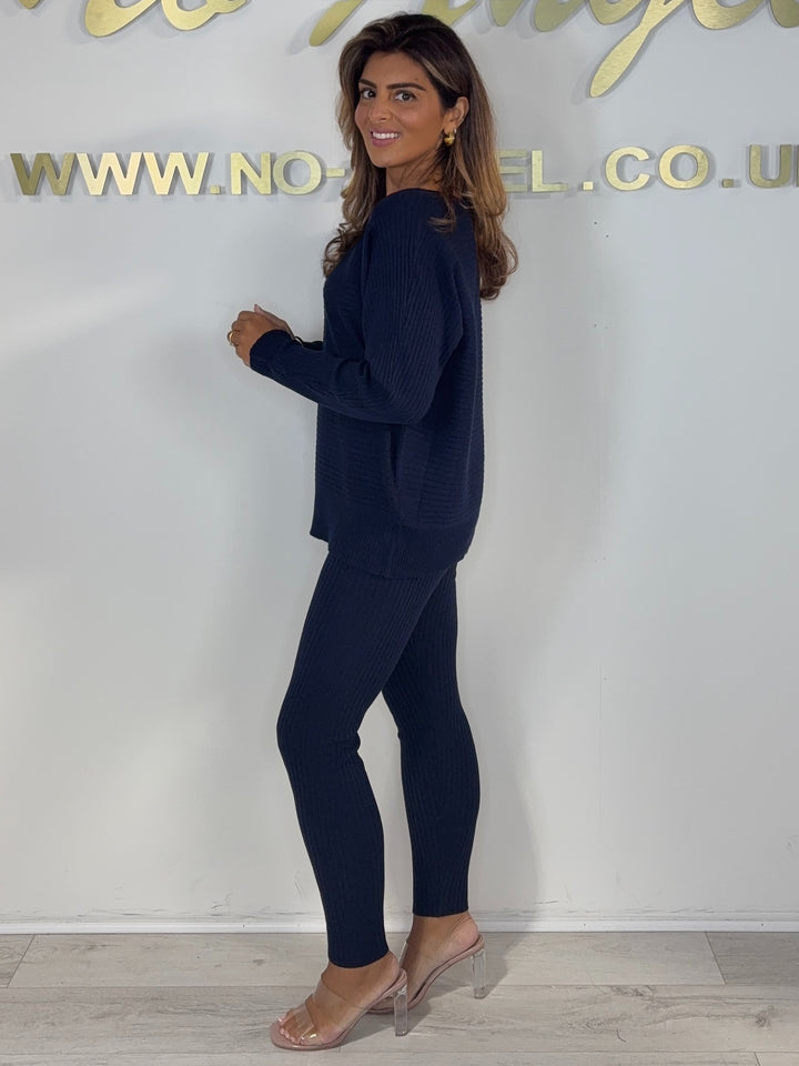 Ribbed Round Neck Legging Trouser Co-ord (4 Colours)