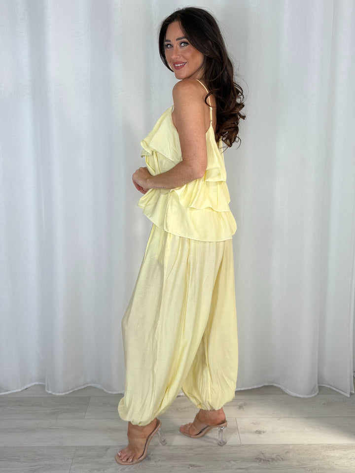 Frill Vest Top And Harem Trouser Co-Ord (7 Colours)