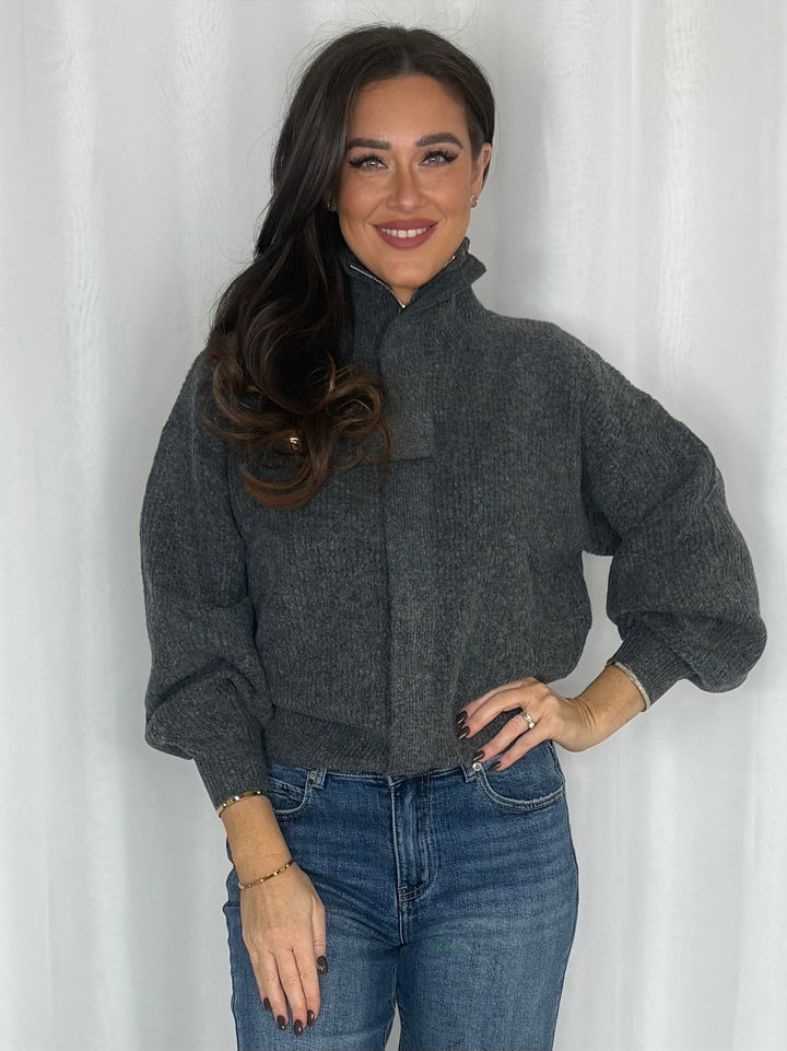 Soft Knitted Zip Cardigan