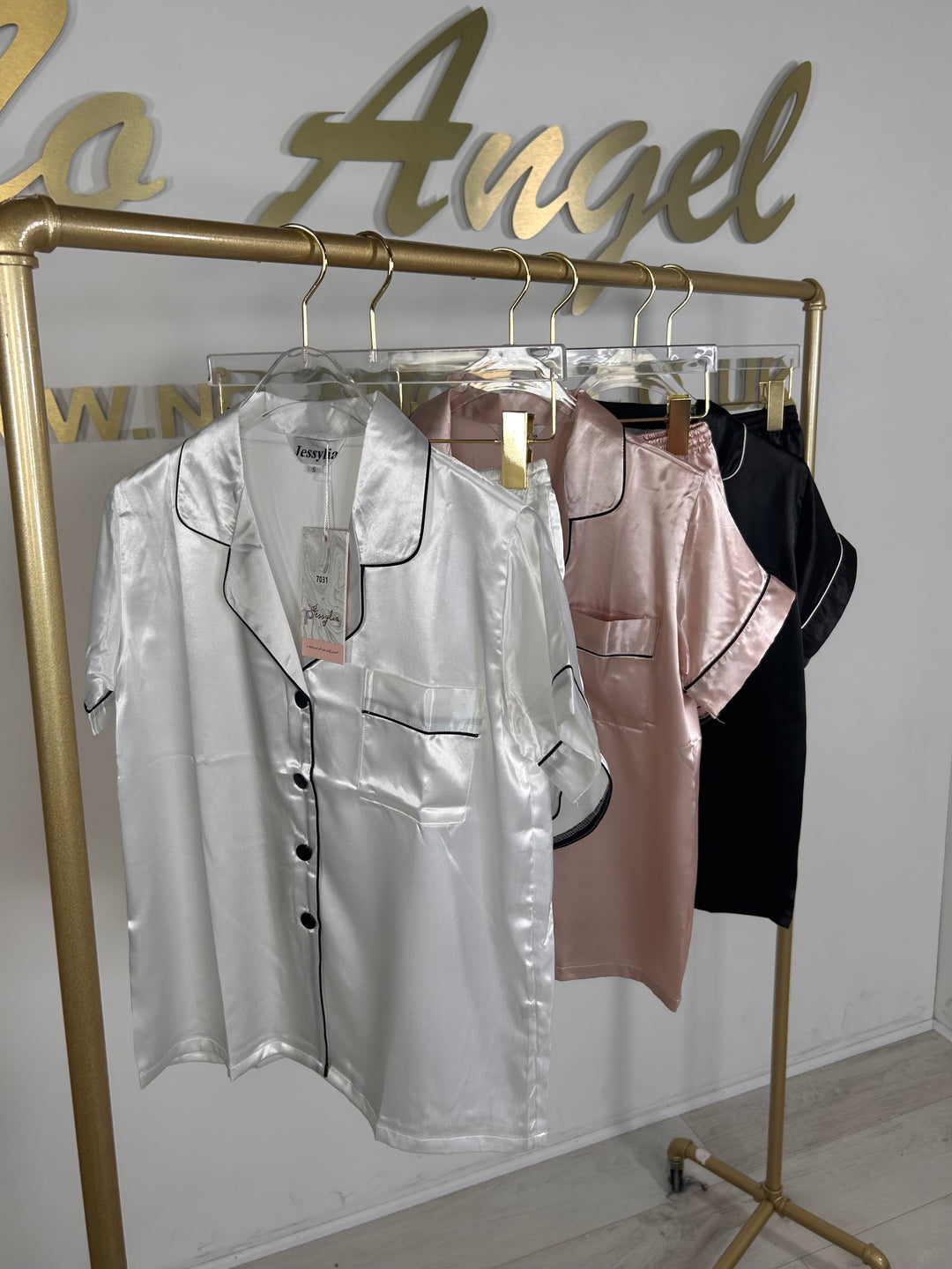 Satin Short Sleeve Pajama Set (3 Colours)