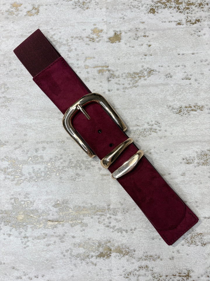 Double Link Suedette Stretch Belt (4 Colours)