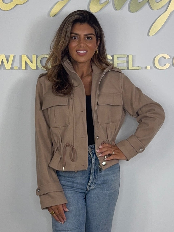 Military Drawstring Zip Up Bomber Jacket (5 Colours)