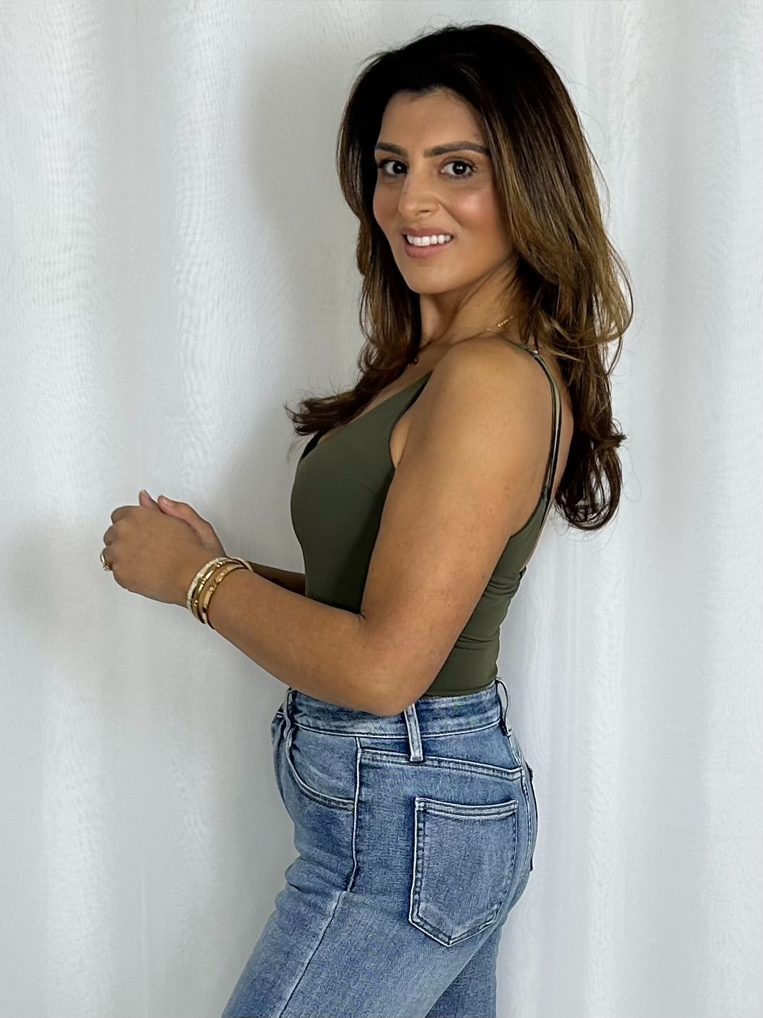 V-Neck Strappy Basic Bodysuit (5 Colours)