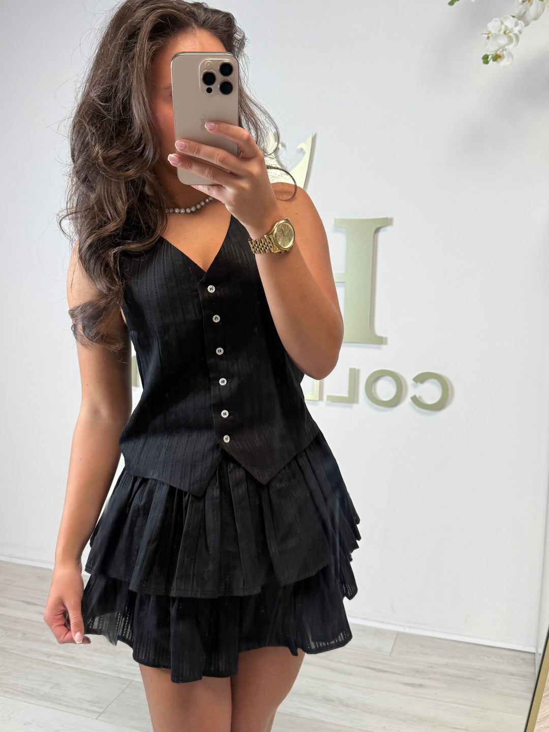 Button Up Waistcoat & Frill Rara Skirt Co-ord (2 Colours)