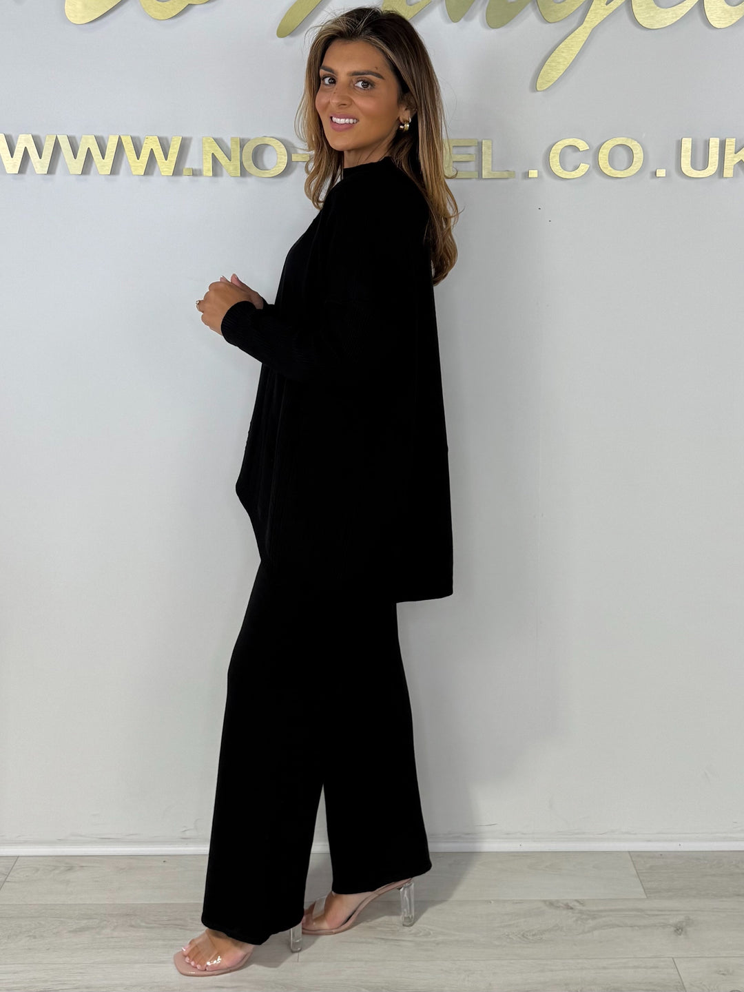 Soft Knit Diamond Design Jumper & Wide Leg Trouser Co-ord (6 Colours)