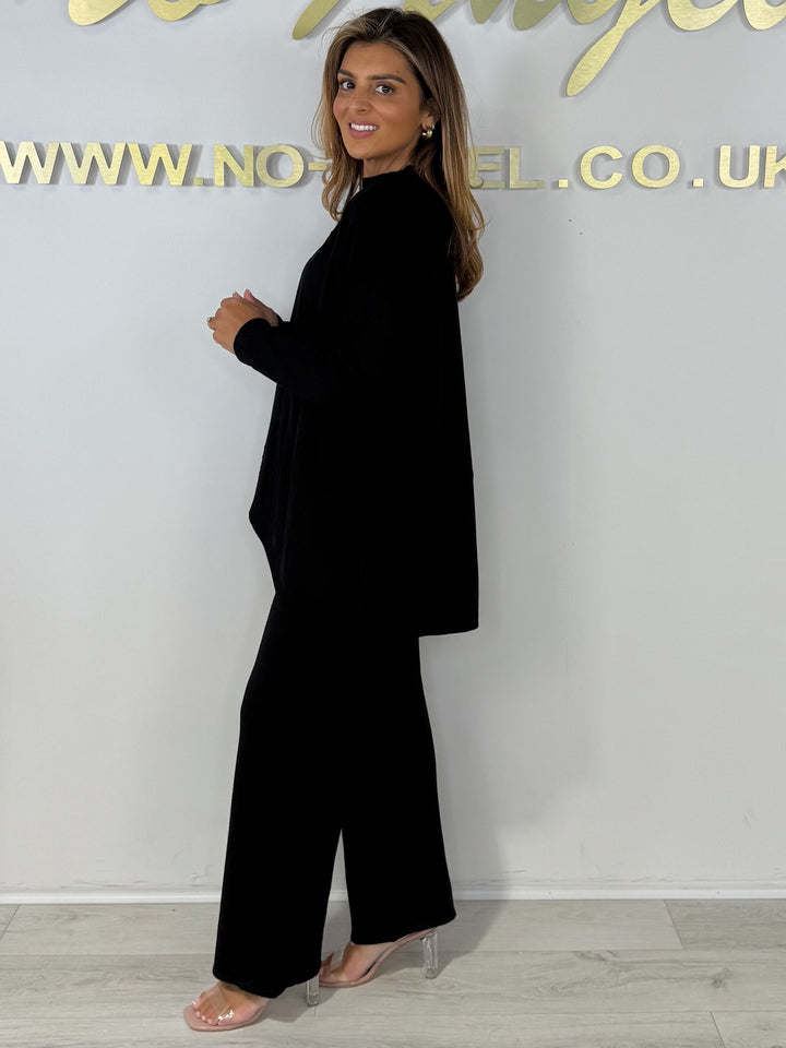 Soft Knit Diamond Design Jumper & Wide Leg Trouser Co-ord (6 Colours)