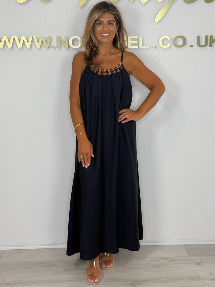 Chain Detail Strappy Floaty Maxi Dress (5 Colours)