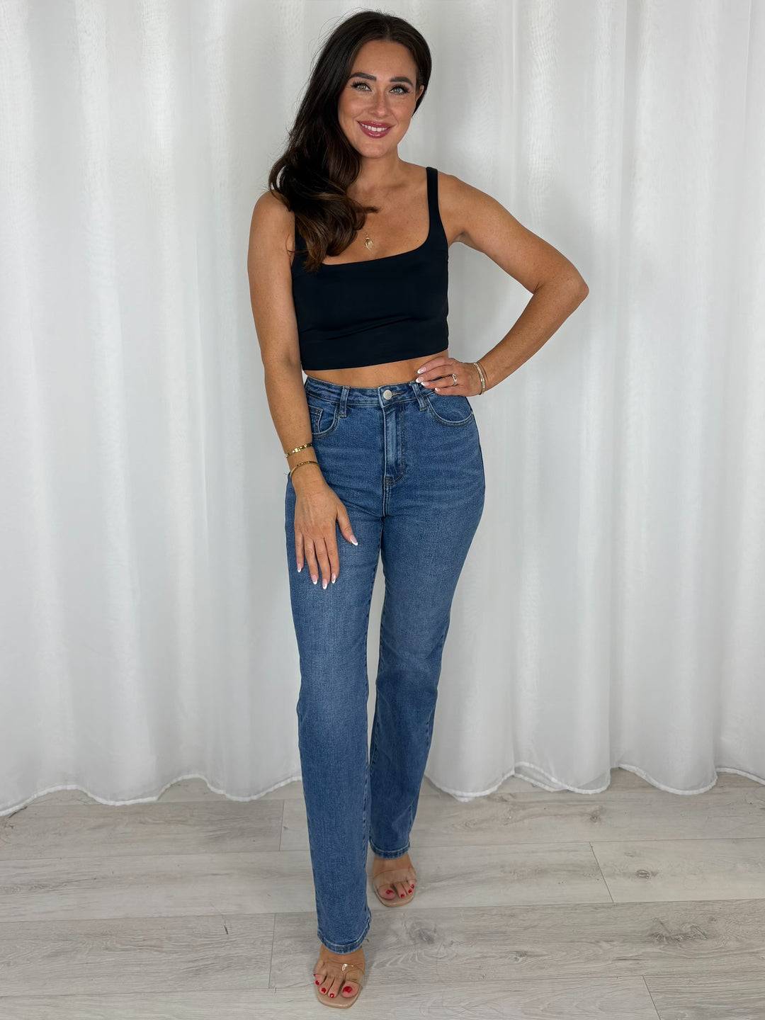 Straight Leg Denim Jeans