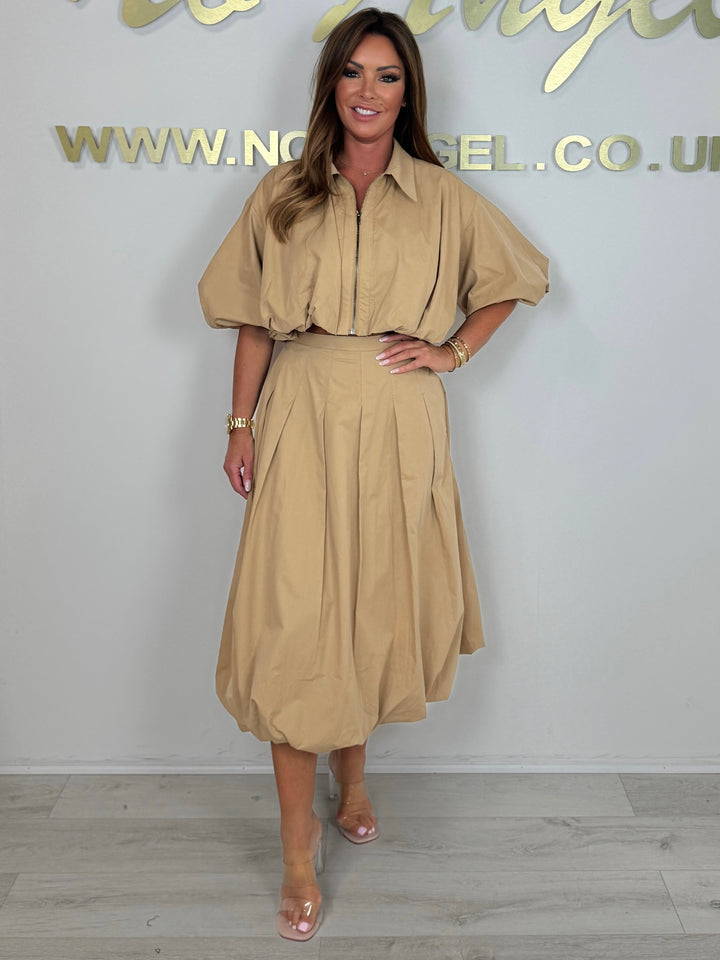 Puff Ball Jacket & Midi Skirt Co-Ord (2 Colours)