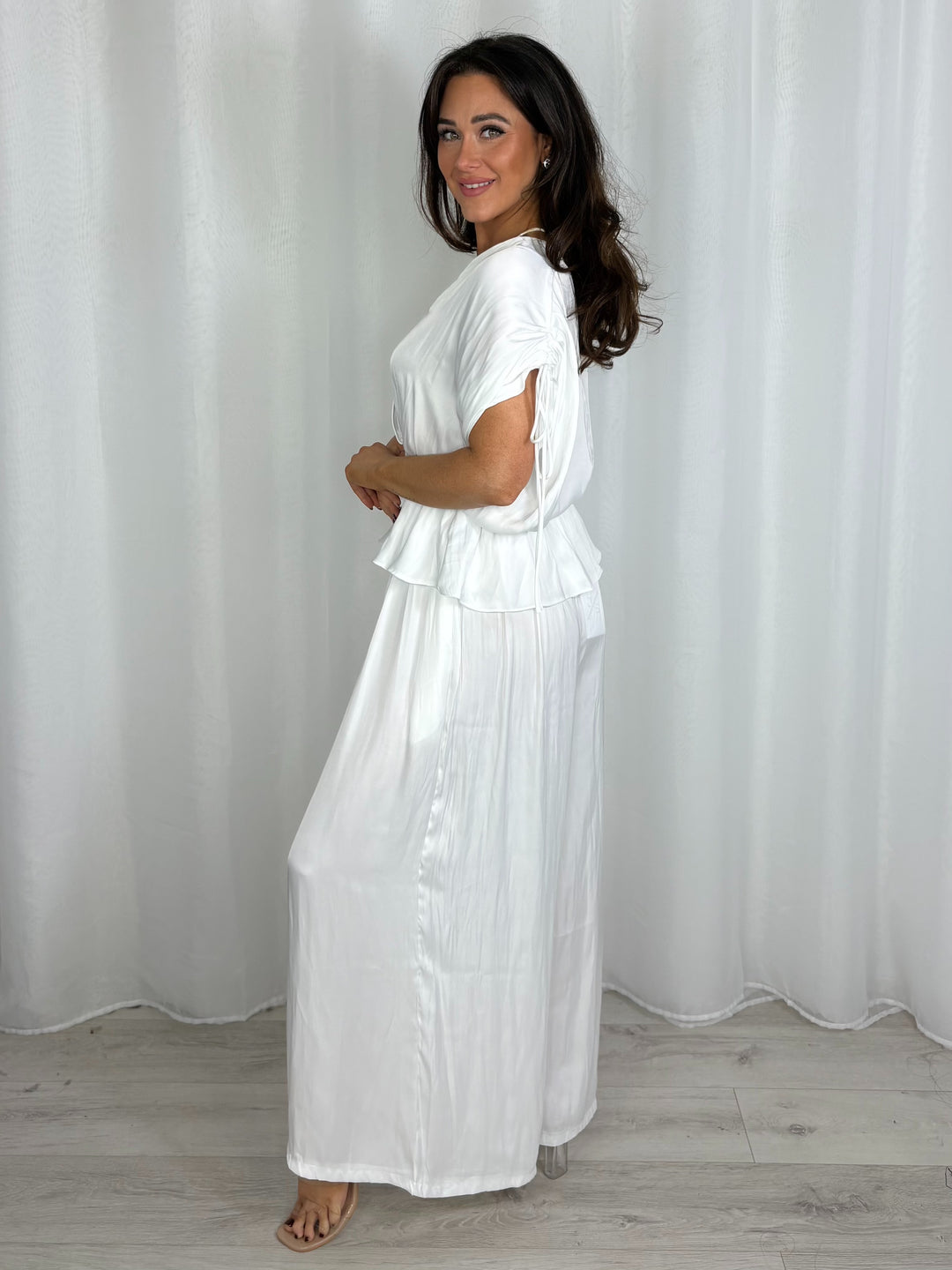 V-Neck Cinched Waist Top & Trouser Co-Ord (3 Colours)