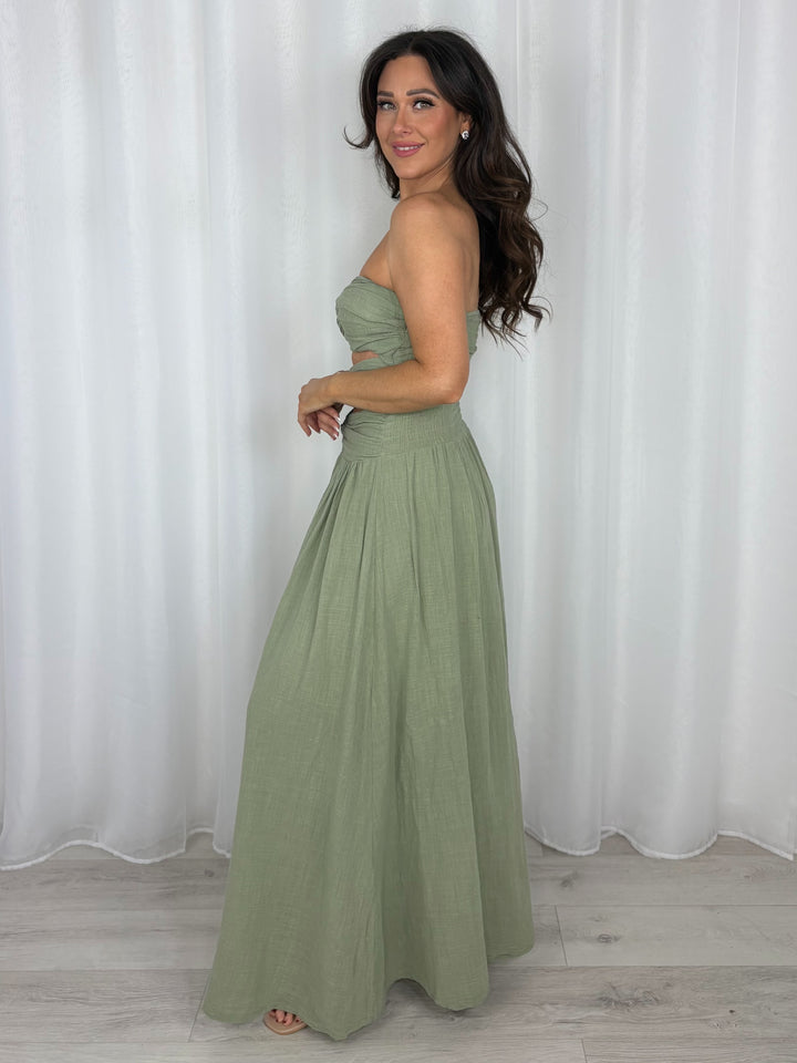 Knot Front Detail Bandeau Maxi Dress (5 Colours)