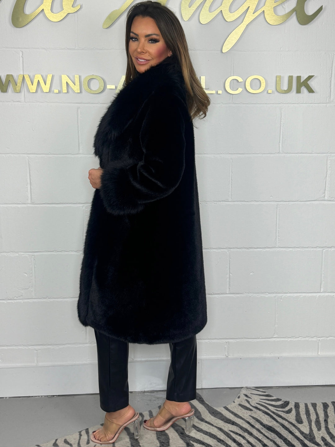 Faux Fur Collared Long Coat (2 Colours)