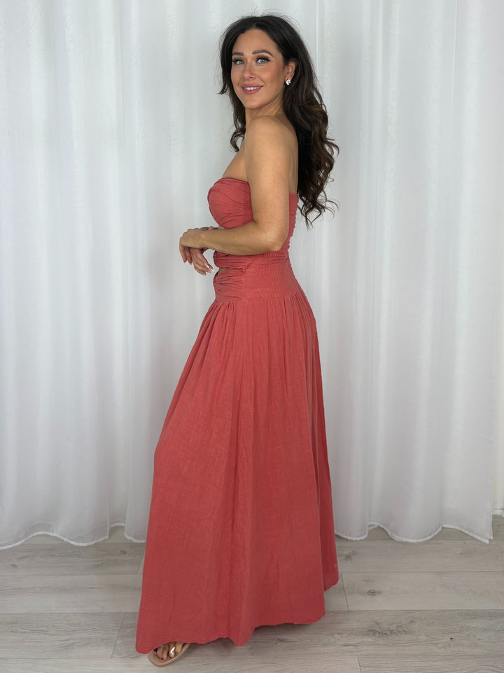 Knot Front Detail Bandeau Maxi Dress (5 Colours)