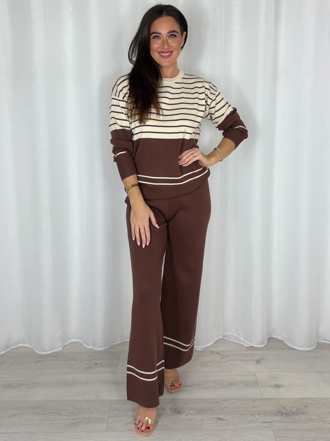Round Neck Striped Jumper And Trouser Co-Ord (5 Colours)