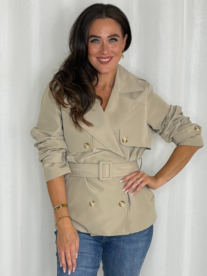 Double Breasted Trench Coat With Belt