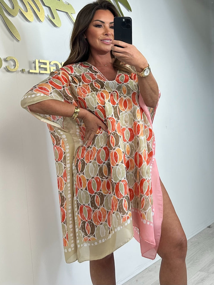 Silk Mix V-Neck Side Split Kaftan (3 Colours)