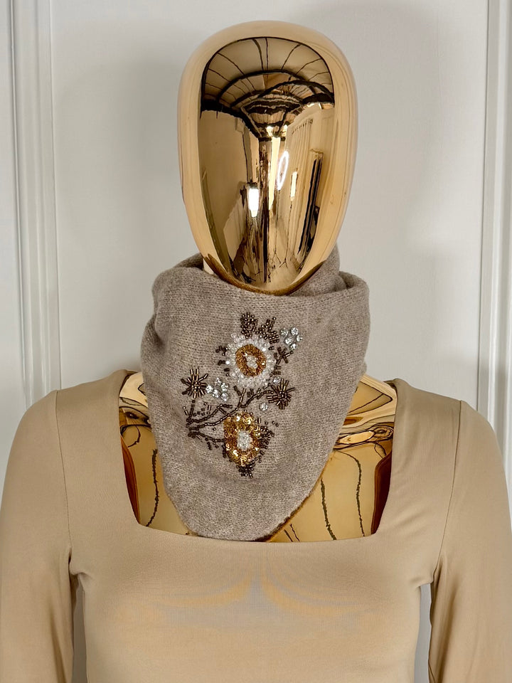 Embellished Knit Neck Bandana