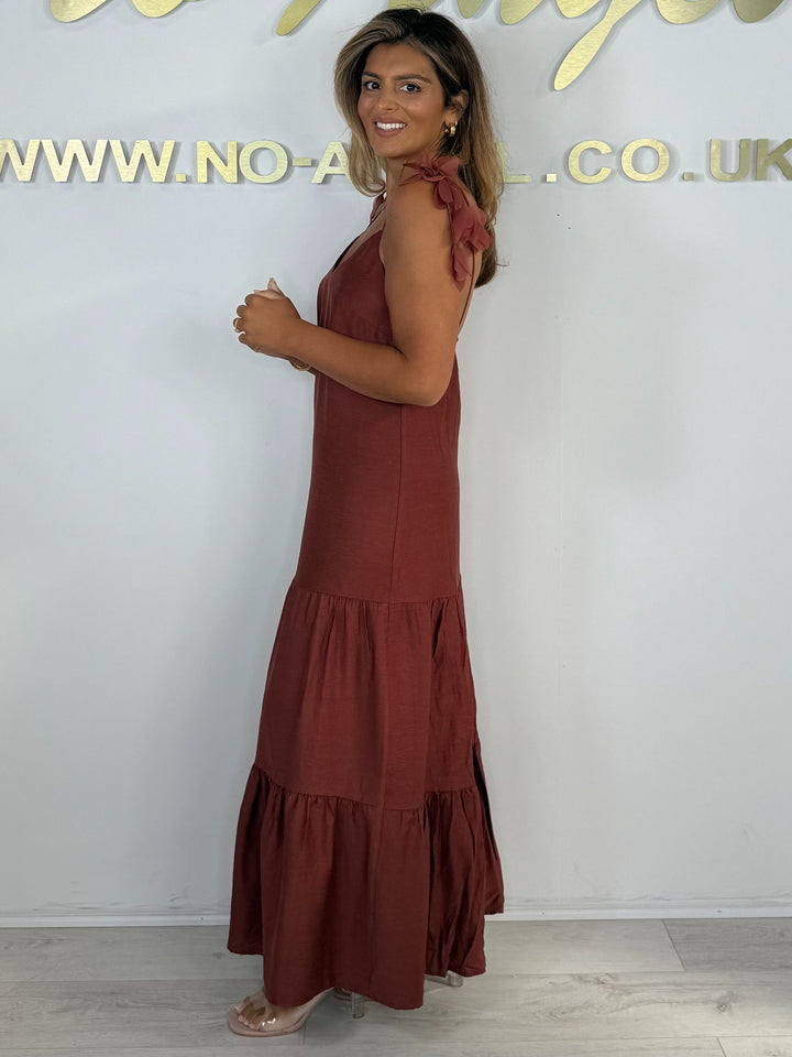 Flower Tie Straps V-Neck Maxi Dress (2 Colours)