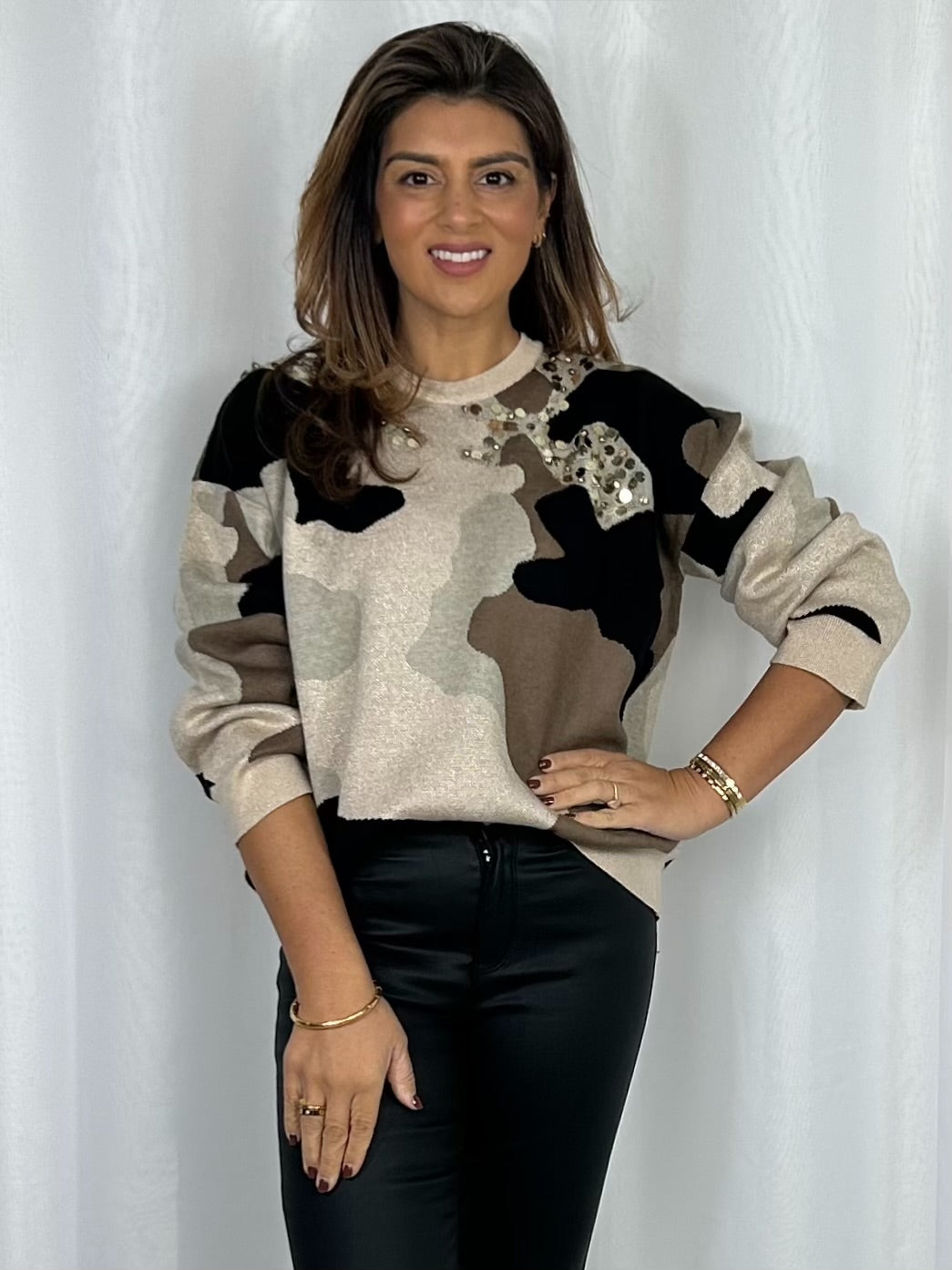 Multi Tone Camouflage Shimmer Jumper (3 Colours)