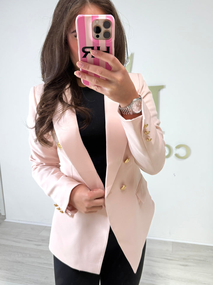 Gold Button Double Breasted Blazer (4 Colours)