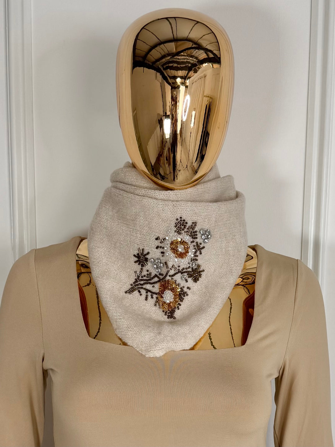 Embellished Knit Neck Bandana