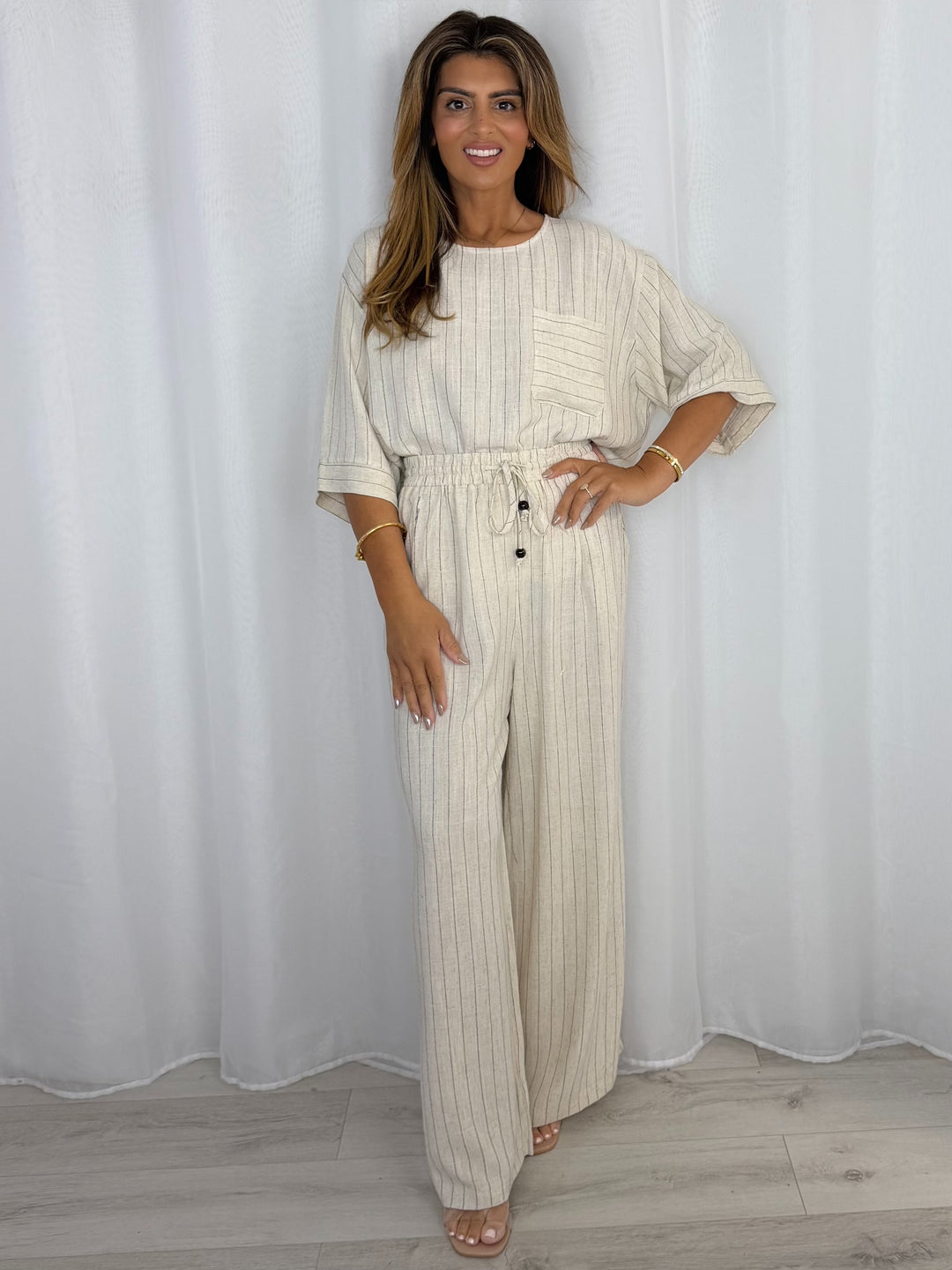 Pinstripe Top And Trouser Co-Ord (3 Colours)