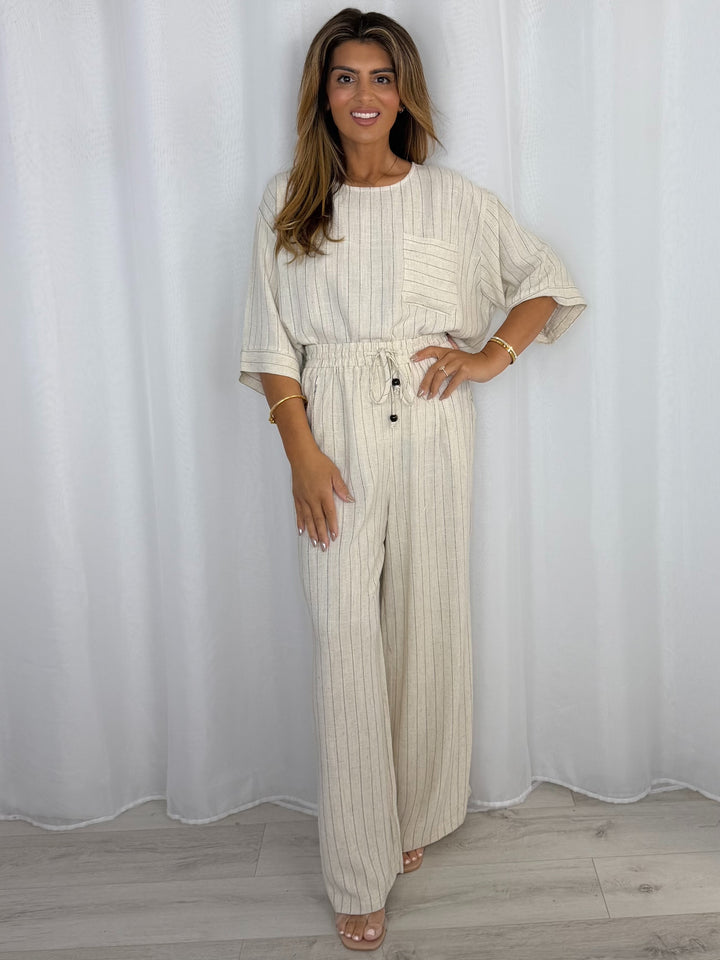 Pinstripe Top And Trouser Co-Ord (3 Colours)