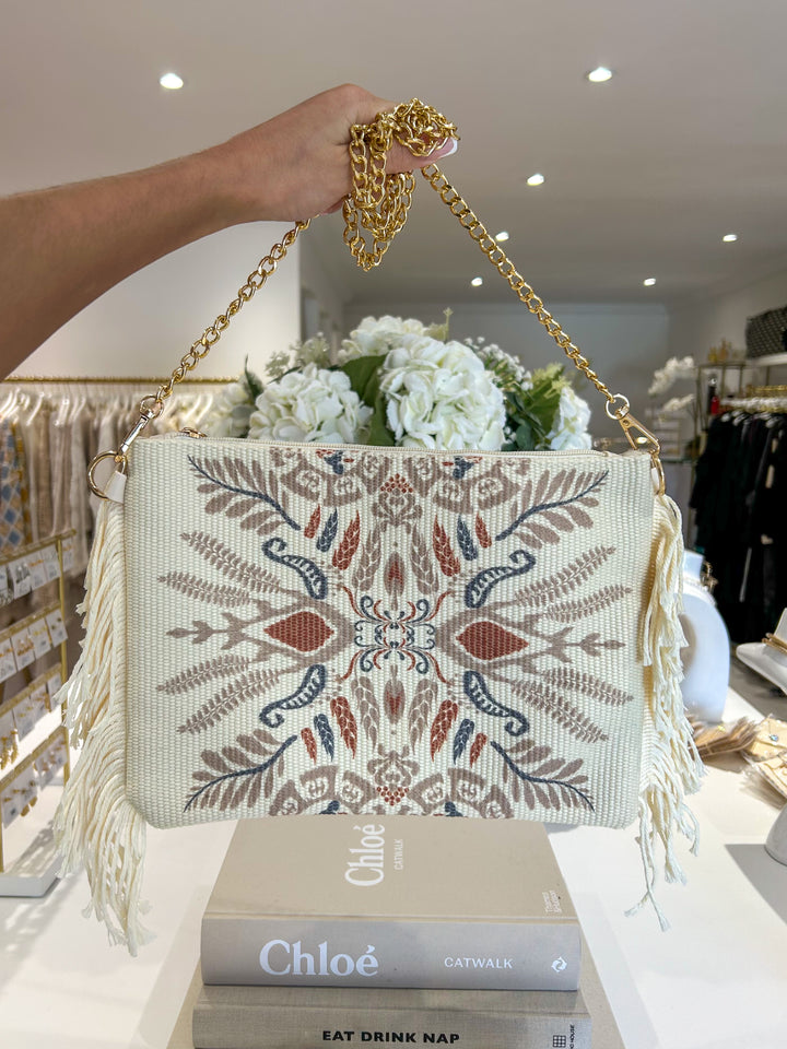 Paisley Tassel Detail Clutch Bag (2 Colours)