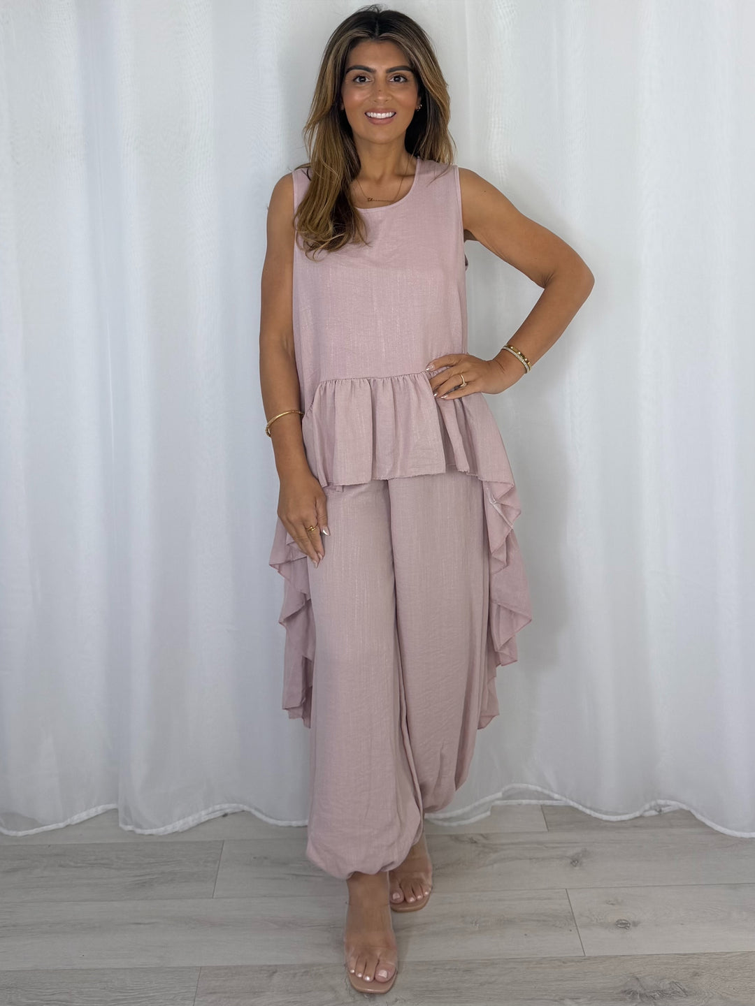 Frill High Low Balloon Trouser Co-Ord (6 Colours)