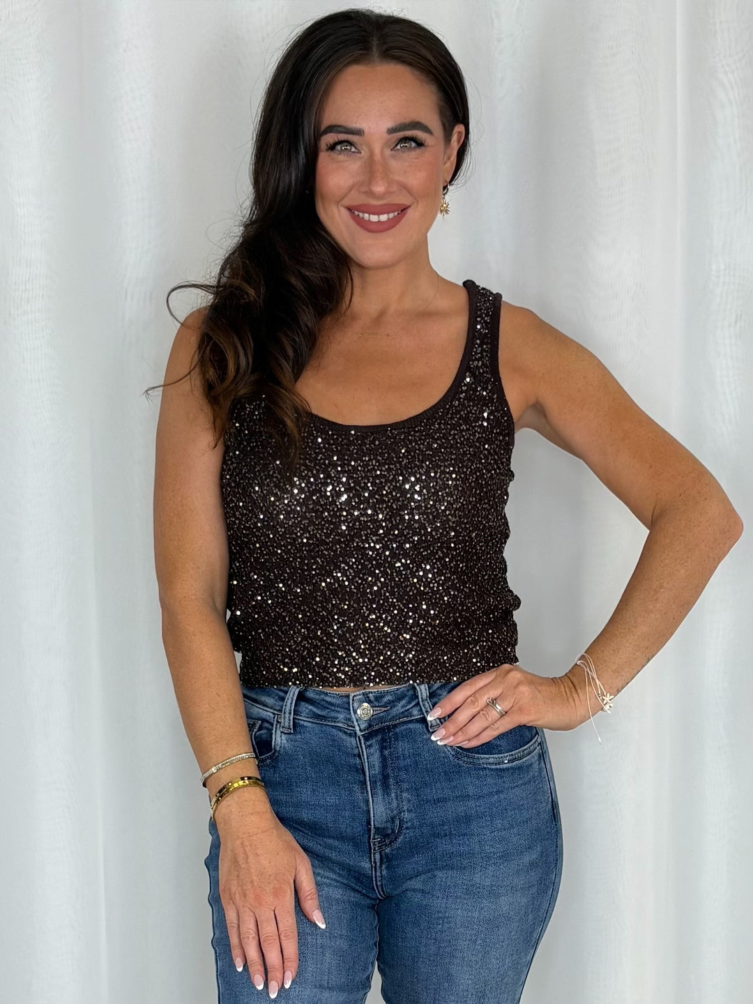 Sequin Knit Vest Top (2 Colours)