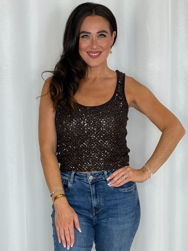 Sequin Knit Vest Top (2 Colours)