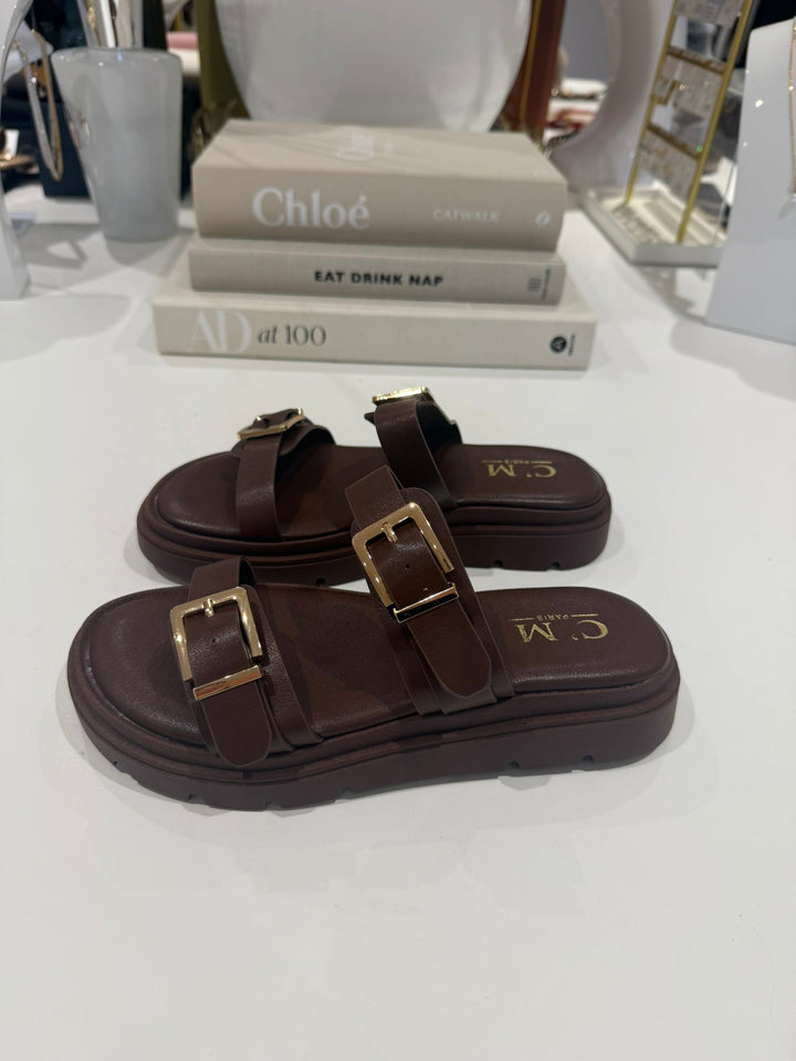 Chunky Sole Double Buckle Sandal (2 Colours)
