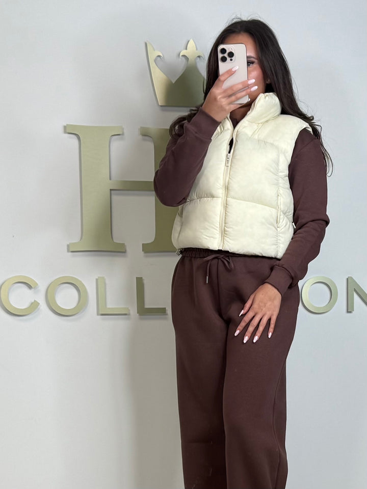 Cropped Puffer Drawstring Bodywarmer (2 Colours)