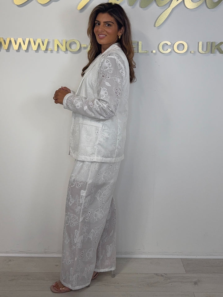Embroidery Anglaise Oversize Blazer & Trouser Co-ord (2 Colours)