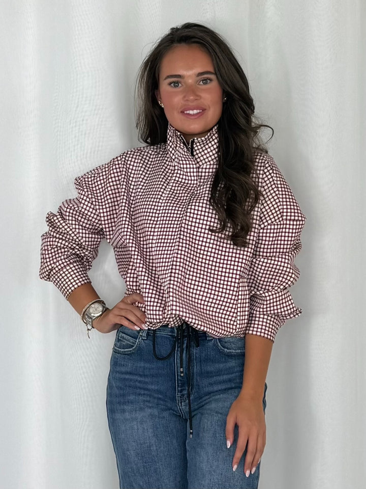 Funnel Neck Checked Bomber Jacket (5 Colours)